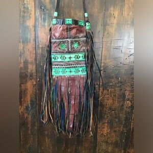Tuareg Leather Pouch Mint Condition Handcrafted Tribal Festival Bohemian Bag